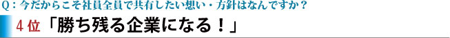 4位「勝ち残る企業になる！」