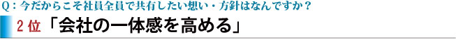 2位「会社の一体感を高める」